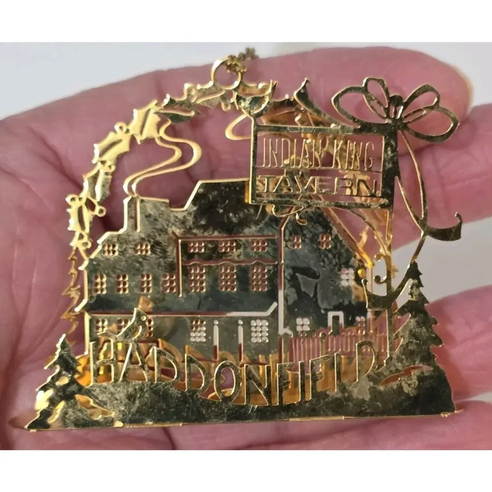 New Jersey, Haddonfiled Indian KING Tavern Brass Ornament Tamerlane 1984